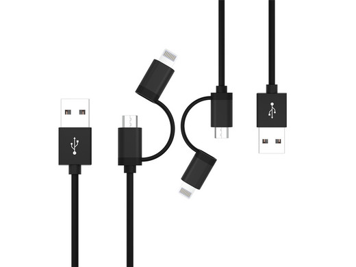 2x Ansmann USB 2-in-1 Micro/Lightning Data- en Oplaadkabel