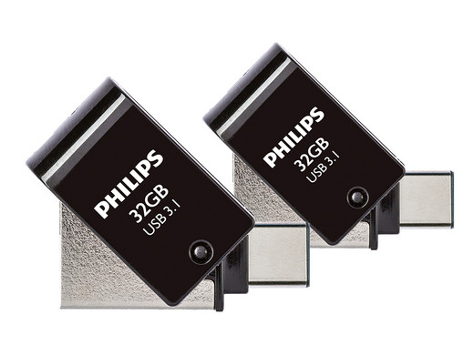 2x Philips 32 GB USB 3.1 Stick | 2-in-1 | USB-C 3.1