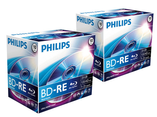 20x Philips 25 GB Blu-Ray | ReWritable | Jewelcase | BE2S2J10C