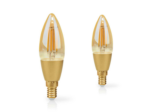 2x Nedis SmartLife Filament LED Lamp | E14  | Wifi