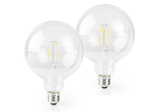 2x Nedis Smart LED-Lampe | WLAN | E27 | 500 ml | 2700 K | G125